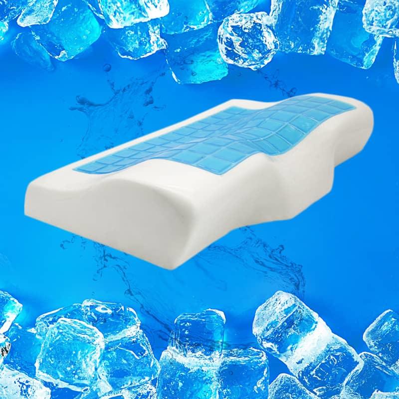 Venta caliente Contour Shape Pillow Gel Cooling Memory Foam Neck Pillow con funda extraíble