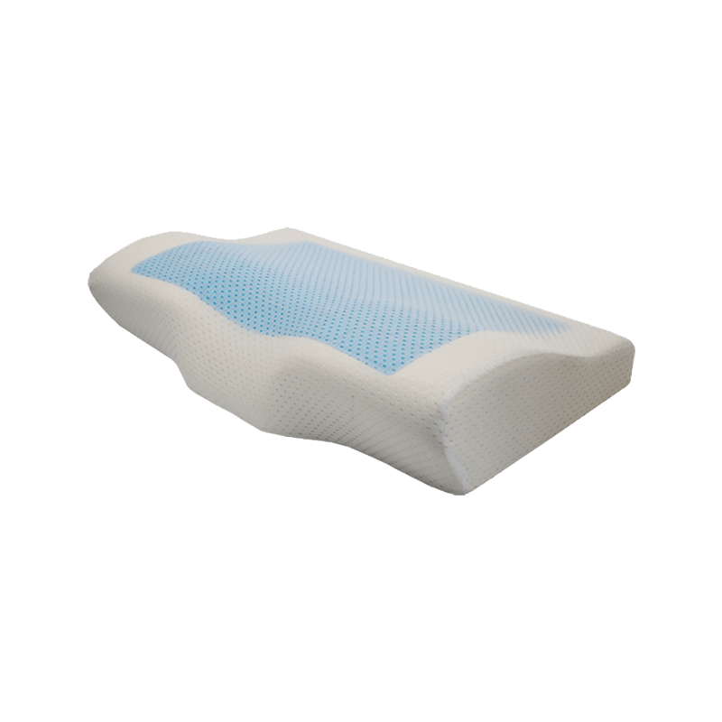 Venta caliente Contour Shape Pillow Gel Cooling Memory Foam Neck Pillow con funda extraíble