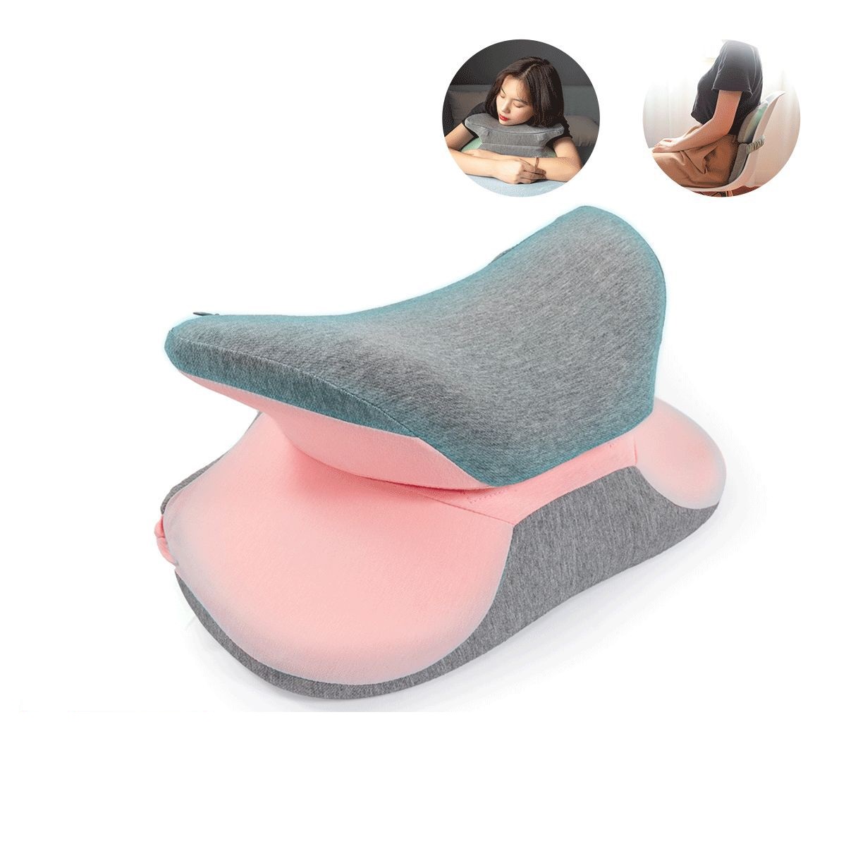 Almohada para siesta de oficina, almohadilla multifuncional de doble uso para la cintura, almohada para dormir, almohada de espuma viscoelástica, artefacto para siesta para estudiantes