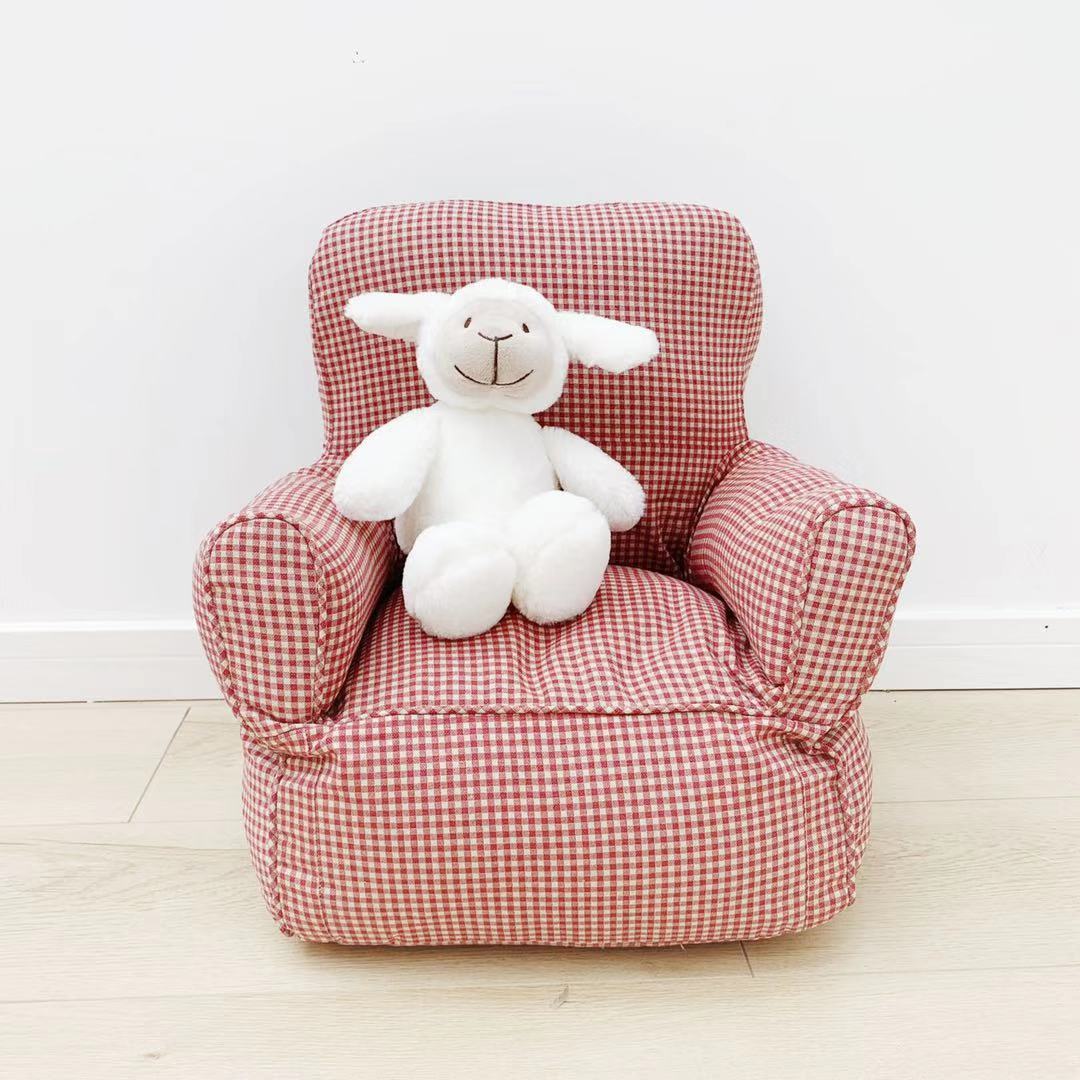 Sofá para niños, asiento de bebé de lona de algodón nórdico, sofá perezoso, habitación de princesa, fotografía, taburete de jardín de infantes, puf