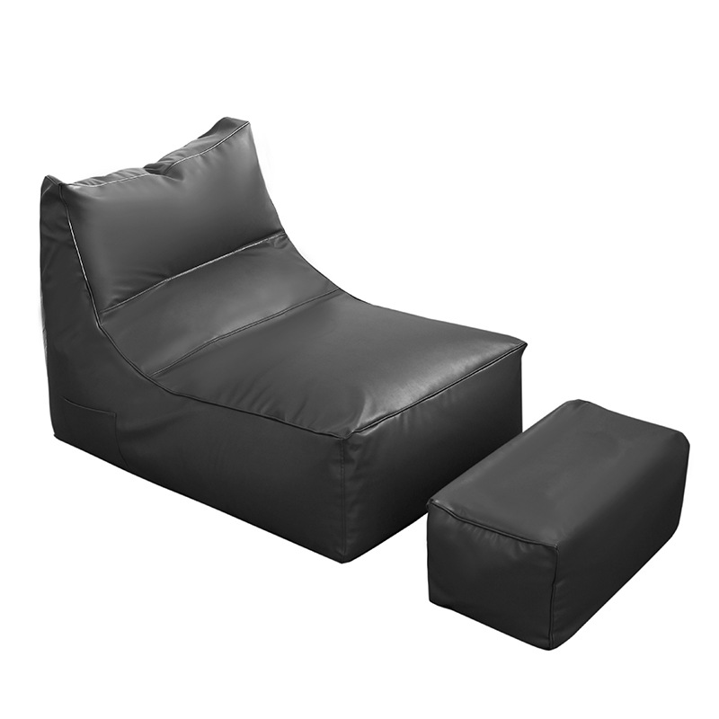 Sofá perezoso de cuero PU de partículas EPS, silla reclinable ins, bolsa de frijoles de cuero simple, sofá para sala de estar, dormitorio, sofá pequeño para apartamento