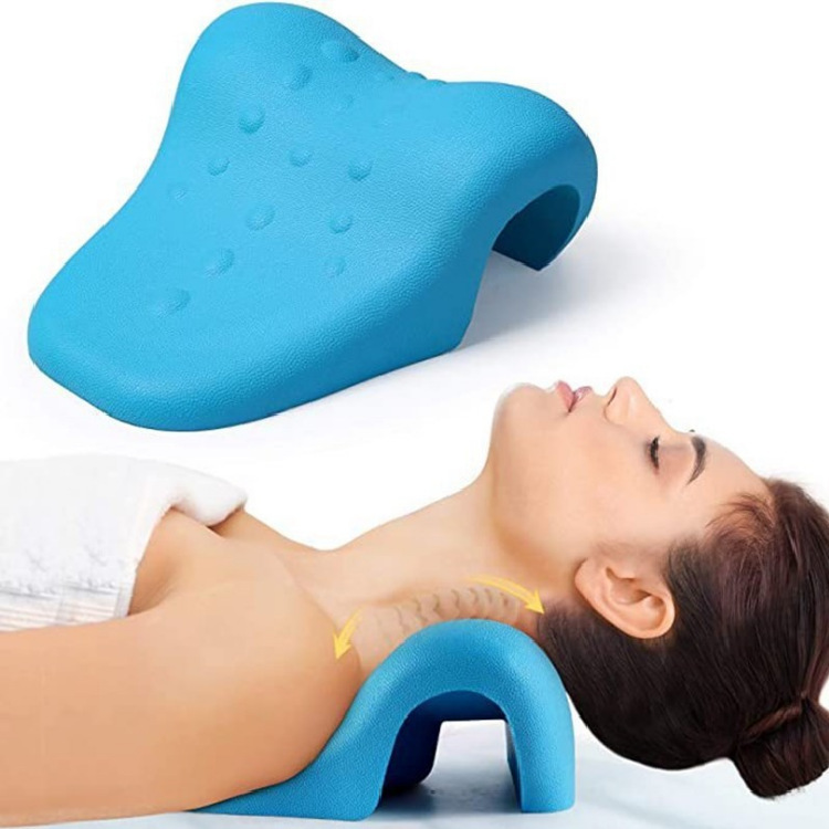 Pu espuma cervical vértebra almohada alto elástico resistente al desgaste cuello almohada de doble cara masaje cuidado de la salud cuello universal almohada ventas directas de fábrica