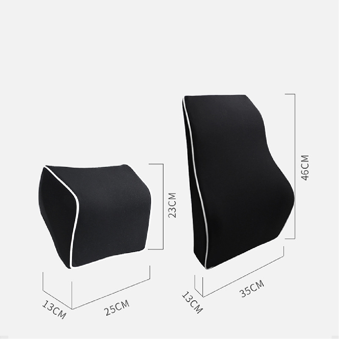 Venta al por mayor, almohada Lumbar para el cuello del coche, conjunto de cojín Lumbar de espuma viscoelástica, almohada Lumbar transpirable, asiento, reposacabezas, suministros para el coche