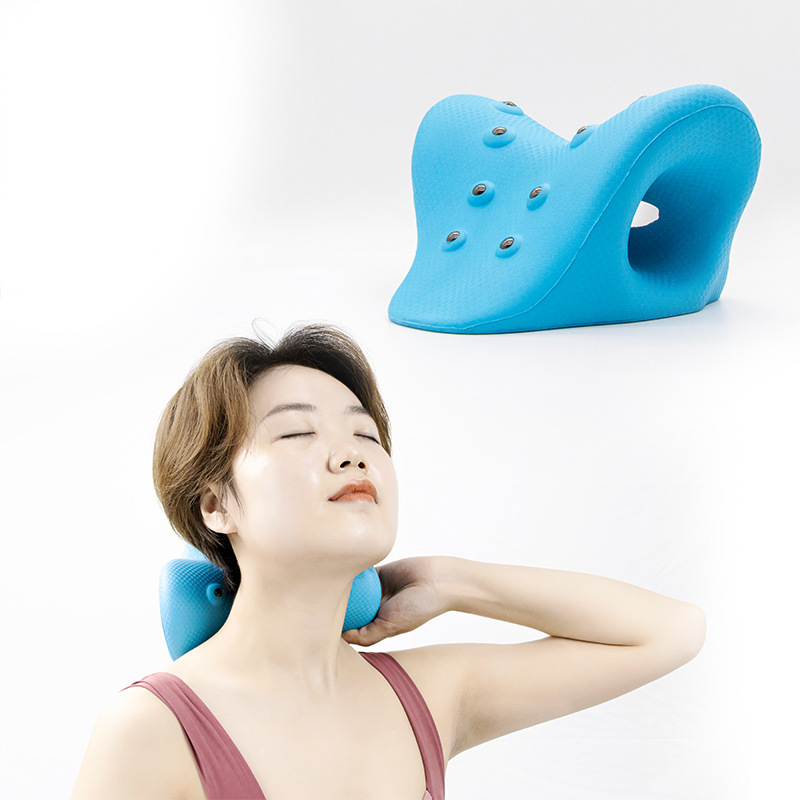 Los fabricantes personalizan la nueva almohada de terapia magnética para la columna cervical, soporte para el cuello, diseño de amortiguador de punto convexo doble, almohada de masaje para la columna cervical relajante