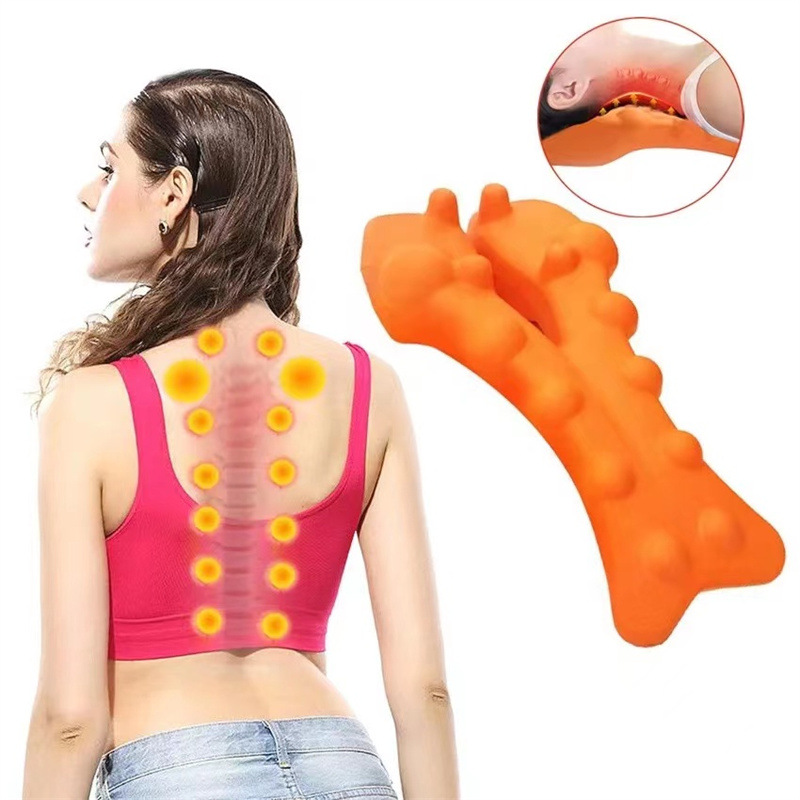 Masaje de cuello almohada paquete rico corrector cuello hombro cuello cintura dolor tracción acupresión japonesa masajeador de columna cervical