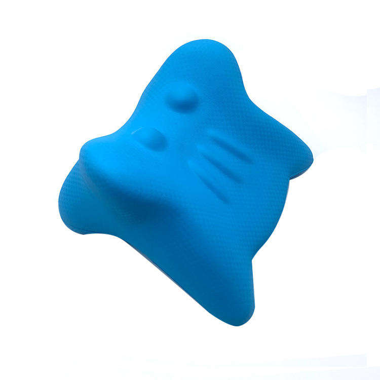 Almohada de esponja de espuma de PU desarrollada a medida por los fabricantes, almohada de masaje de cuello de una pieza, almohada de tracción cervical de piel propia