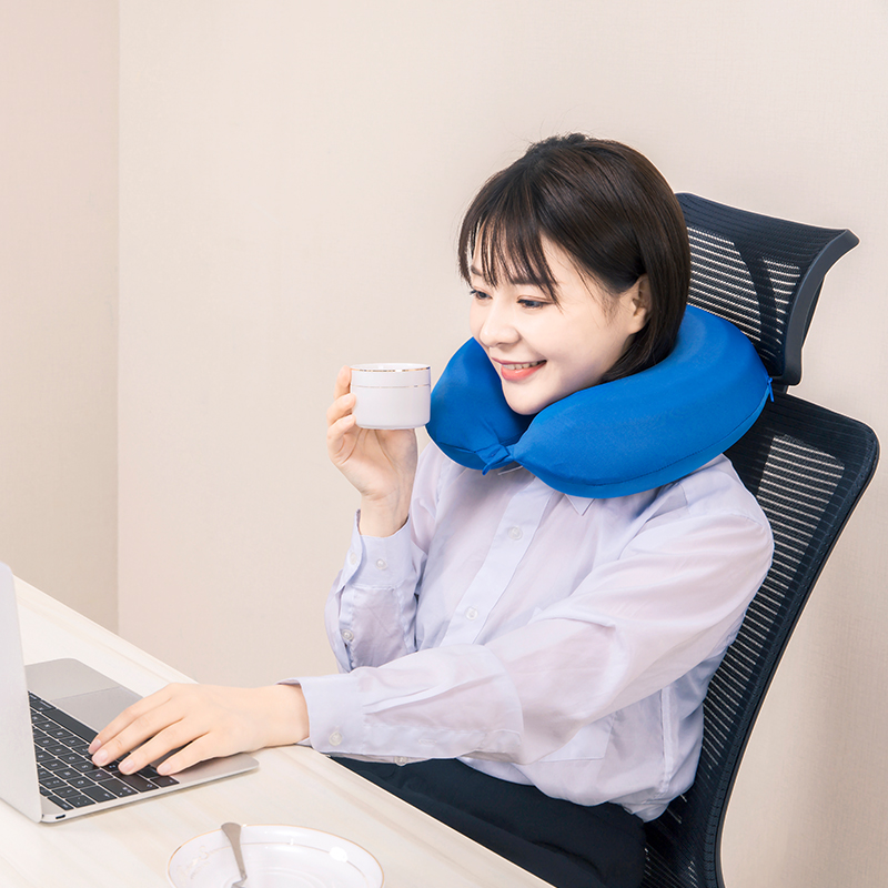 Almohada lavable cómoda de la ayuda del cuello de la espuma de la memoria en forma de U